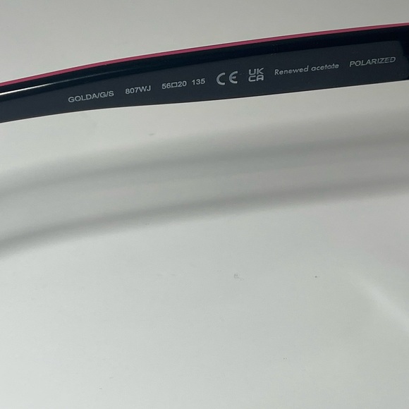 Kate Spade New York cat-eye sunglasses black hot pink detail - Picture 5 of 6